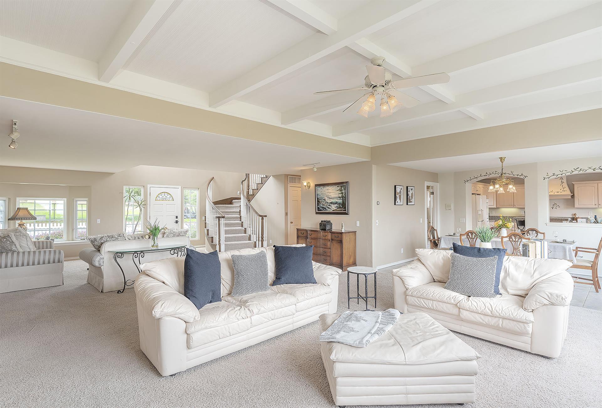 Living Room with Fireplace and HDTV