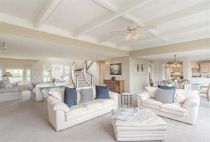 Living Room with Fireplace and HDTV
