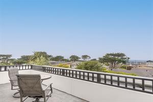Private Deck Off Bedroom 1 with Peek of Bay