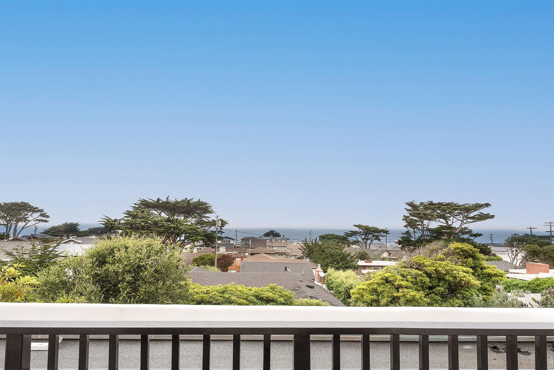 Private Deck Off Bedroom 1 with Peek of Bay