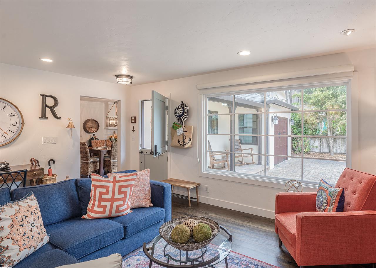 Living Room with Fireplace and a Smart TV