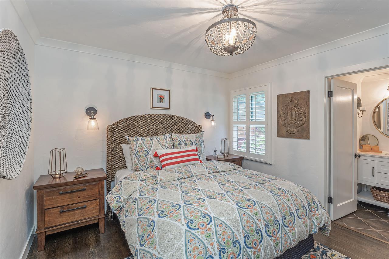 Bedroom 1  Queen Bed, TV, En Suite Bath with a Shower