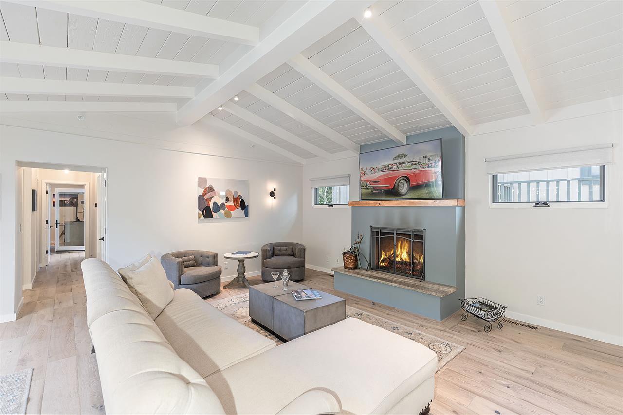 Living Room with Fireplace and HDTV