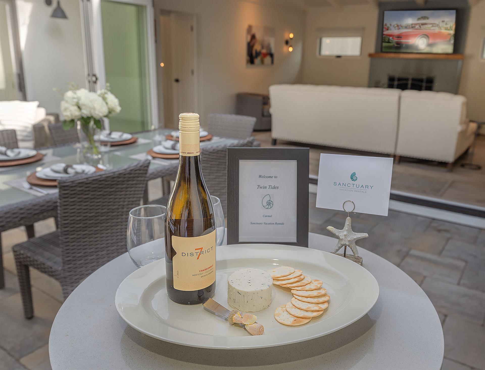 Wine and Cheese to Welcome You