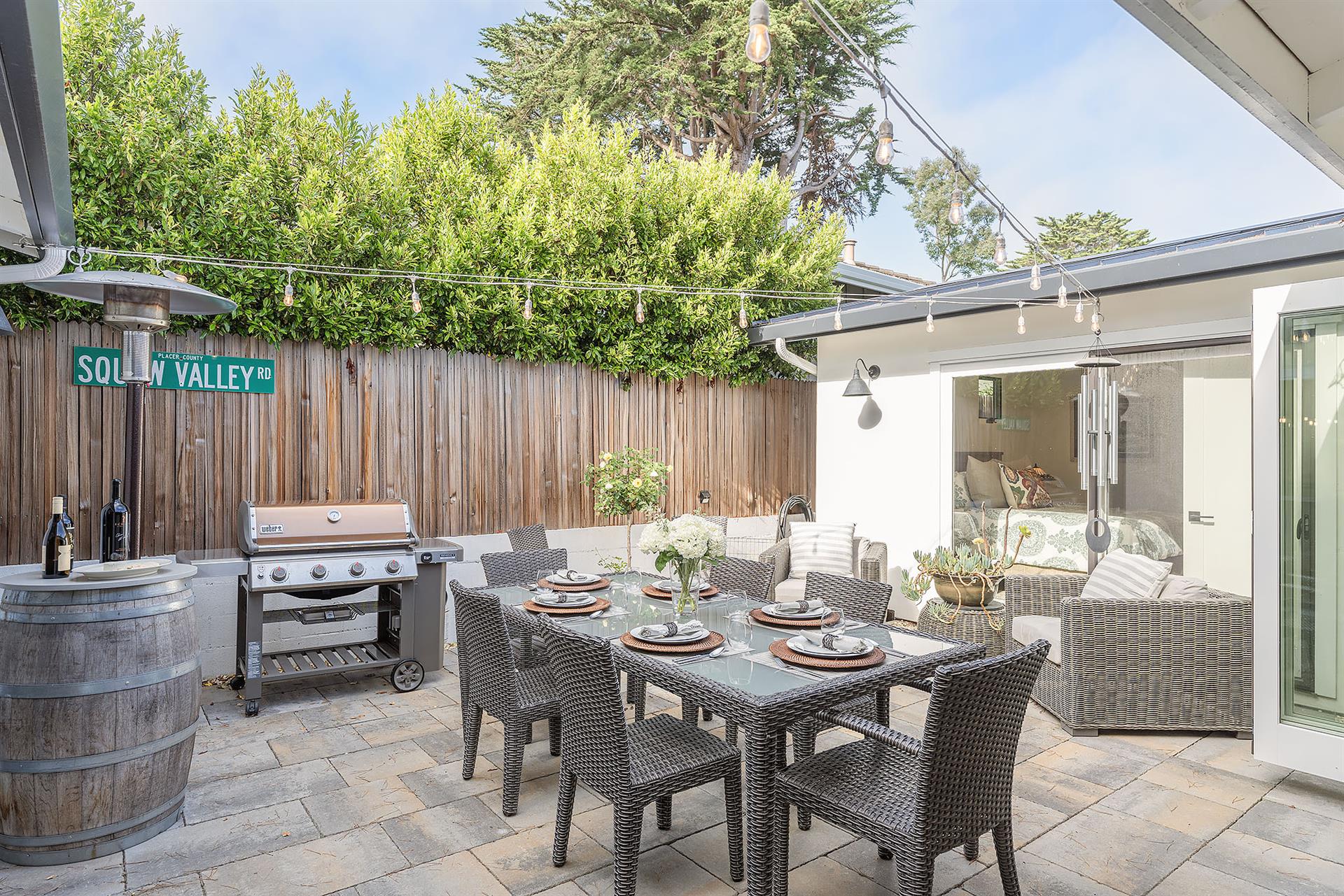 Central Courtyard Patio has Dining for Six and a Gas BBQ