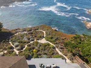 Arial Shot of the Back Deck and Oceanfront Backyard