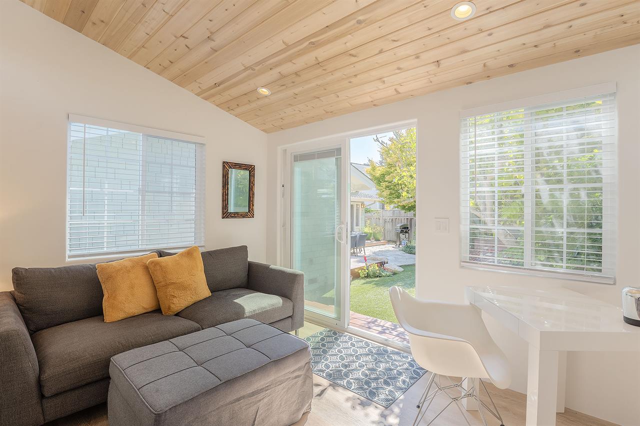 Detached Bonus Room in the Backyard has a Large Smart TV