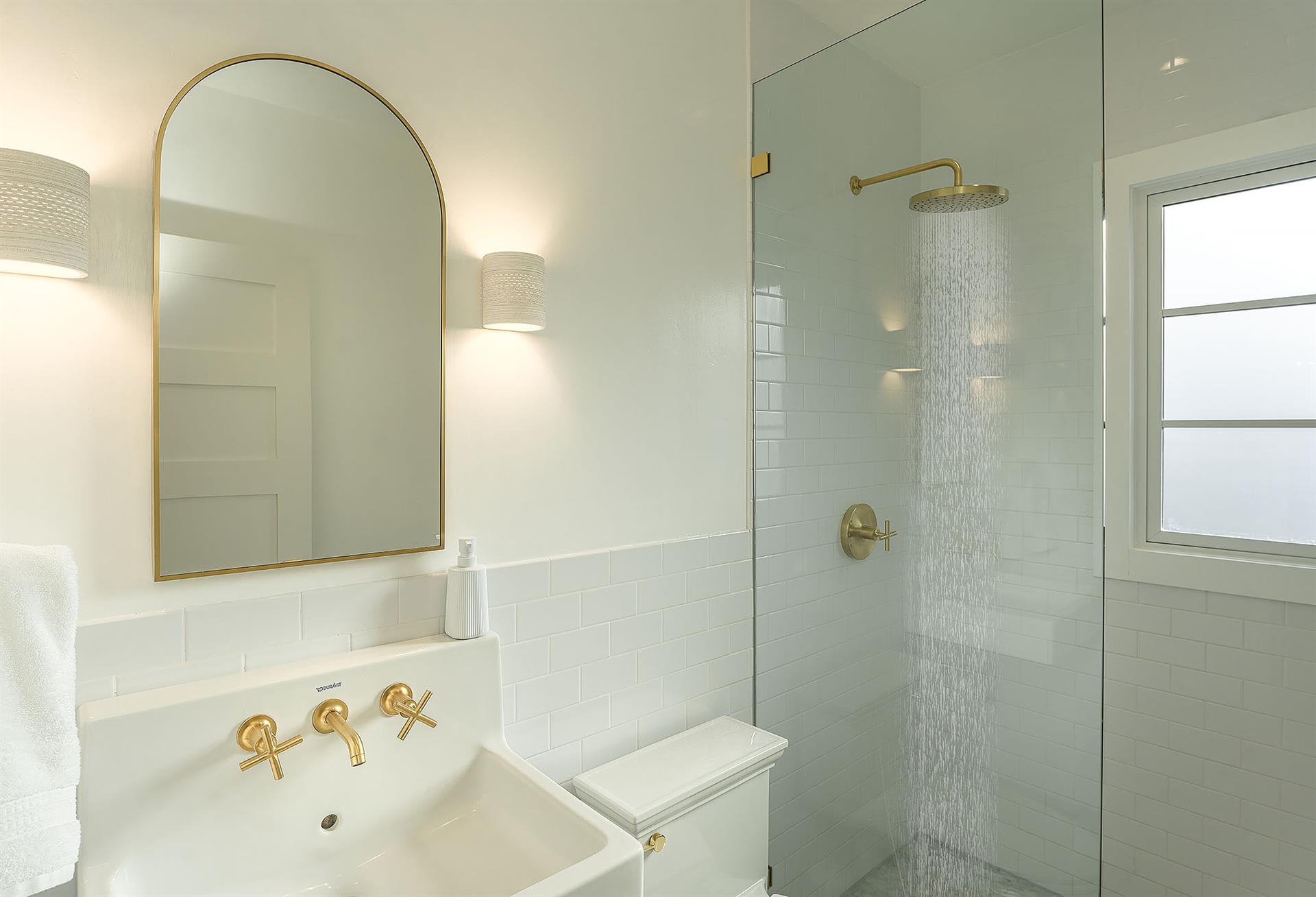 Hall Bathroom has a Shower