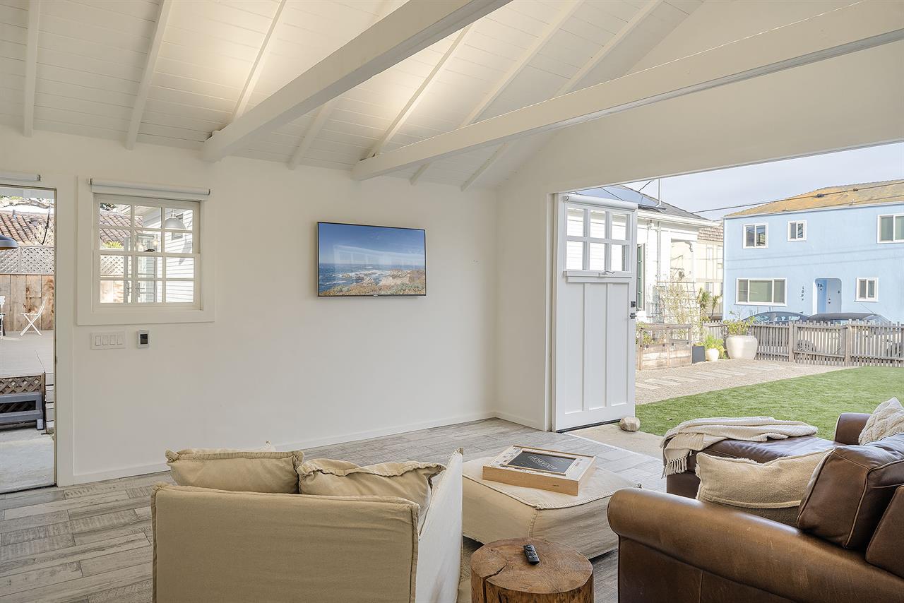 Detached Bonus Room has a Large Smart TV