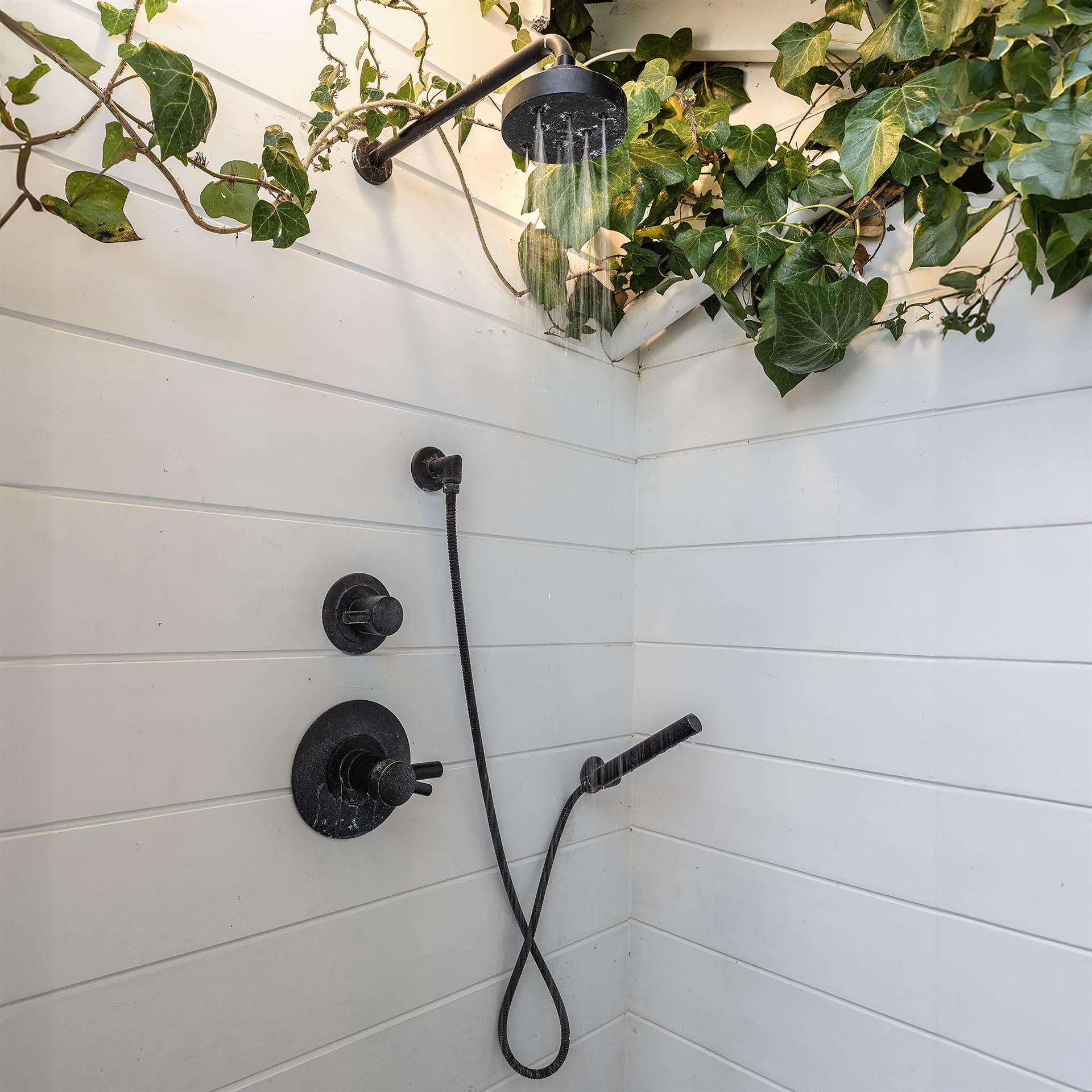 Outdoor Shower in the Backyard for After the Day at the Beach