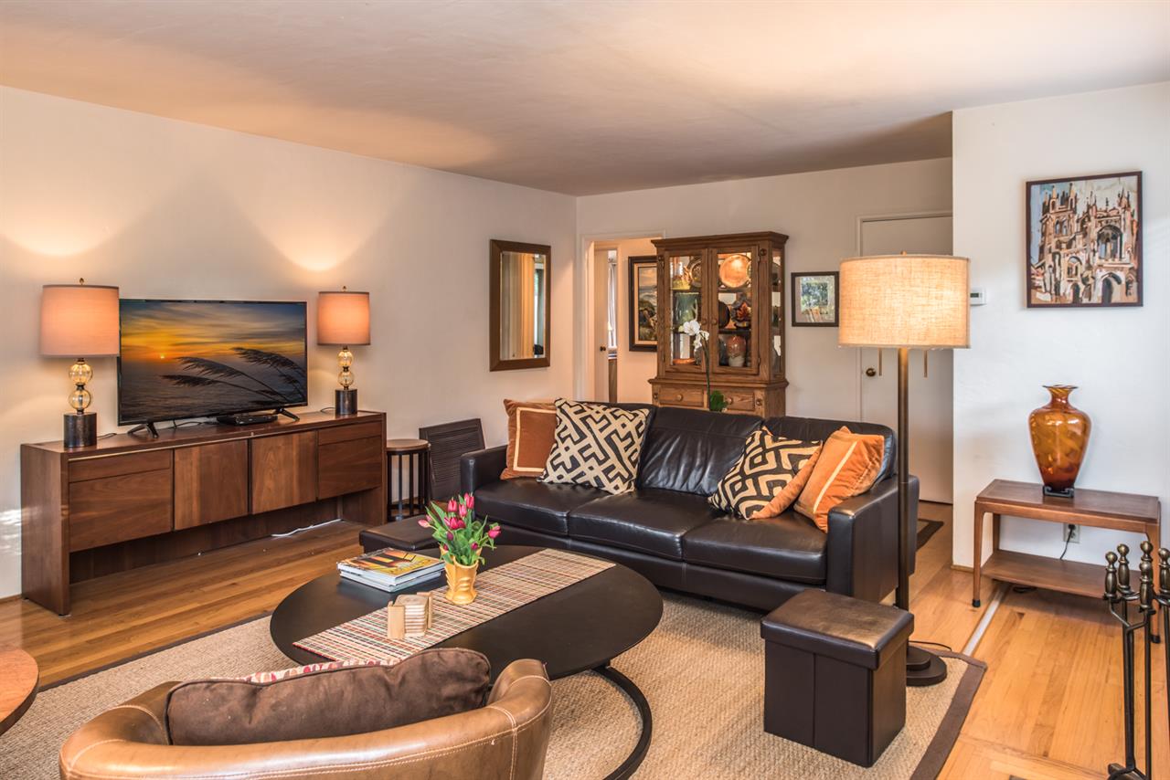 Living Room with Fireplace and HDTV