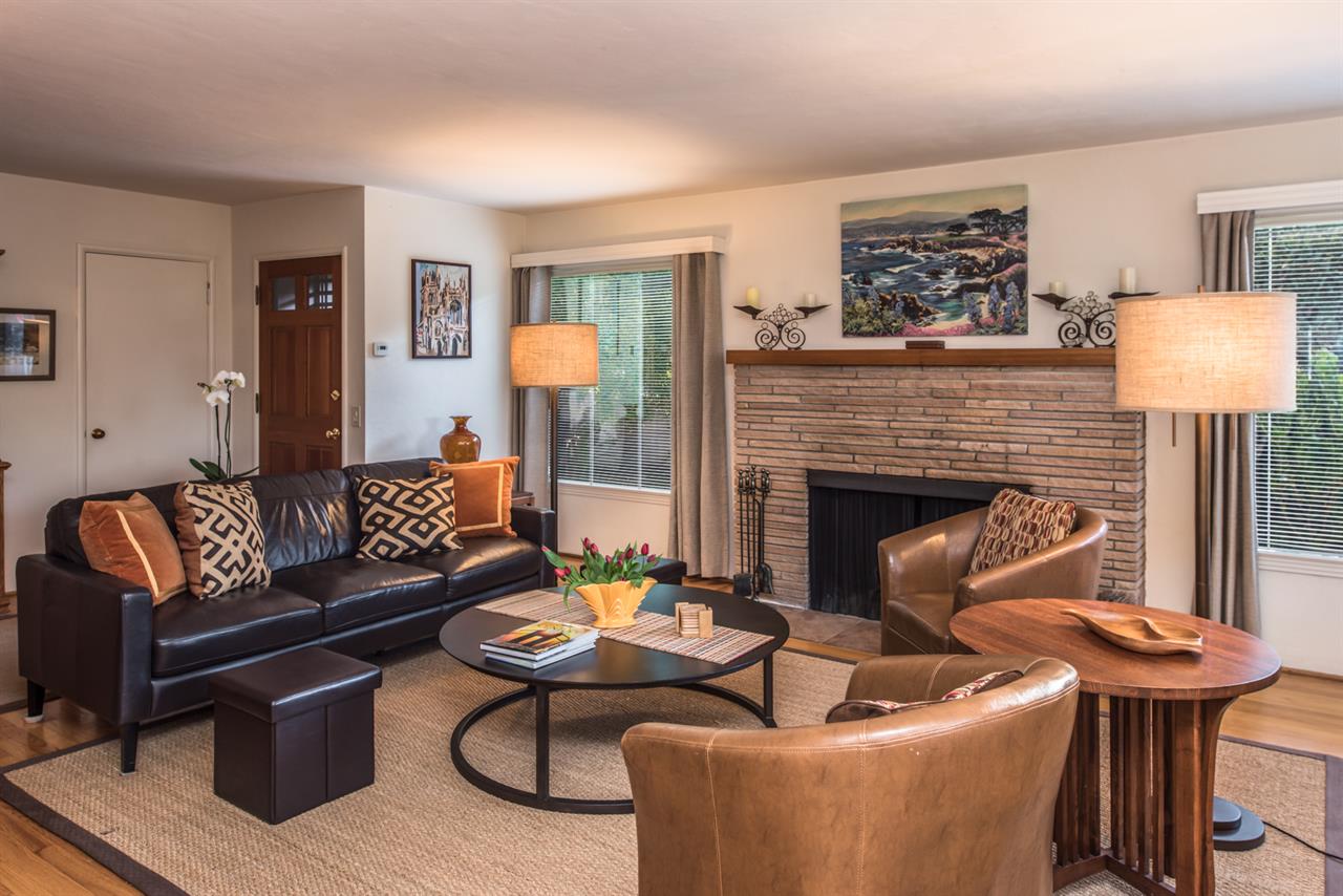 Living Room with Fireplace and HDTV