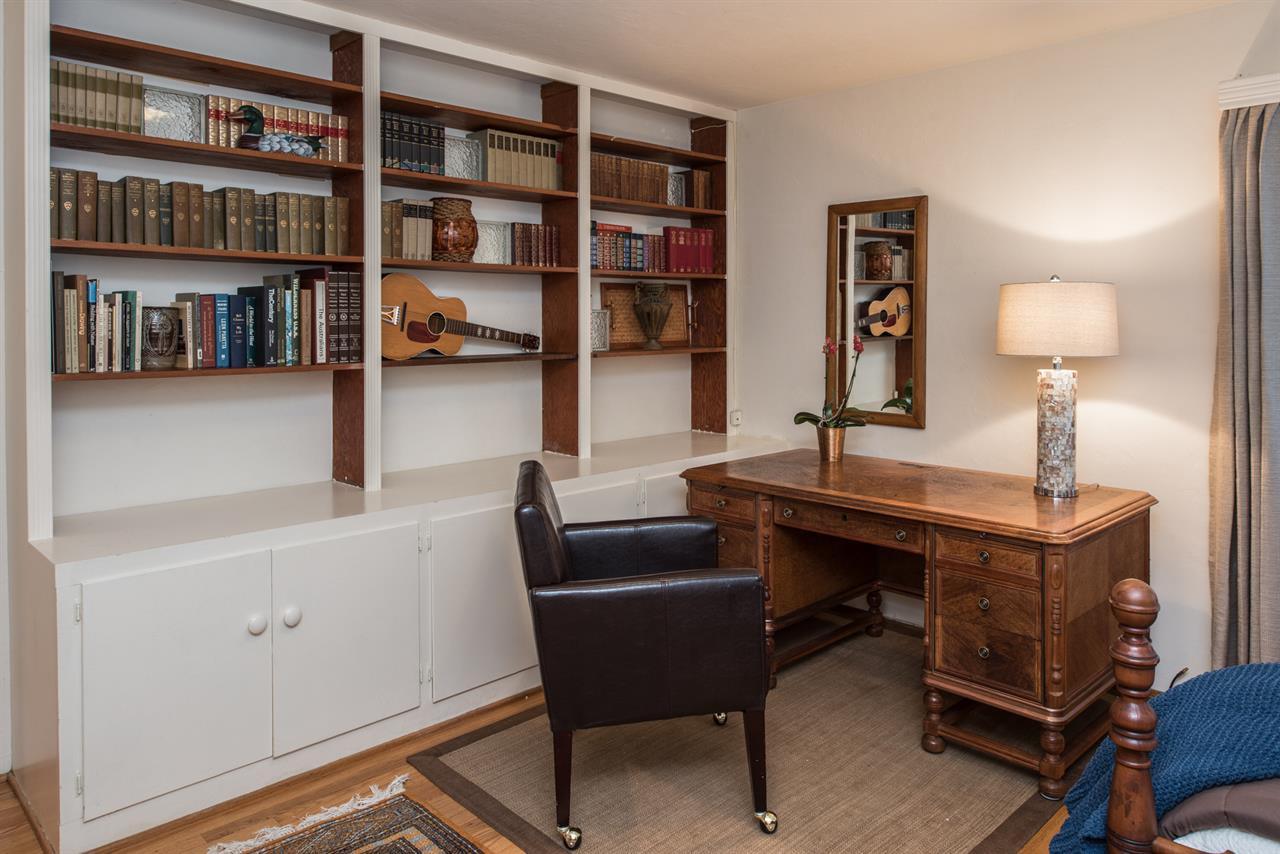Bedroom 3 with a Twin Bed, Desk, Piano and Library