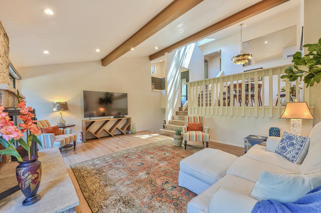 Living Room with Gas Fireplace and TV