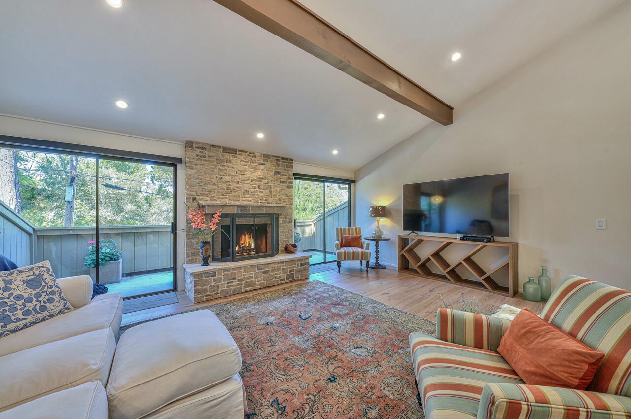 Living Room with Gas Fireplace and TV