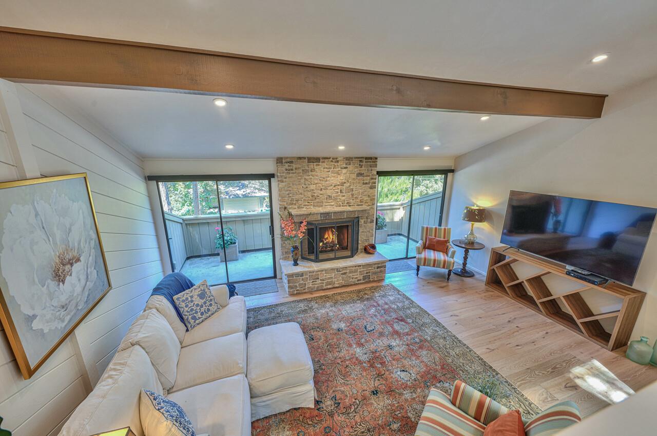 Living Room with Gas Fireplace and TV
