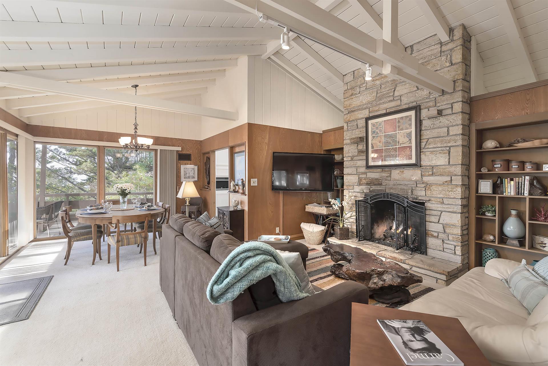 Living and Dining Areas have Vaulted WoodBeam Ceilings