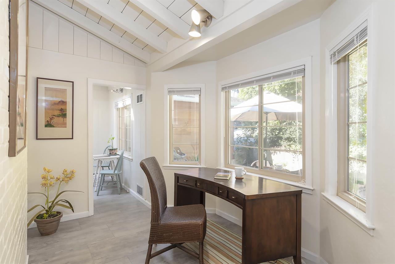 Office Space Overlooks the Front Patio