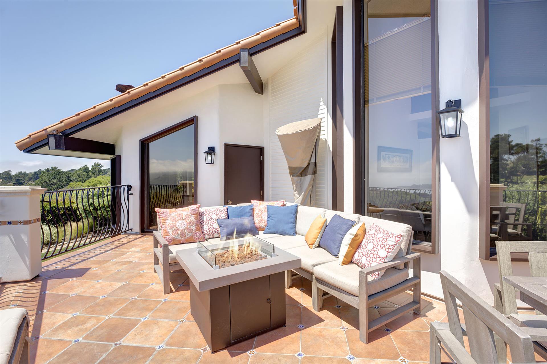 Upper Deck, Dining Area, Outdoor Sofa and Fire Pit, Ocean View
