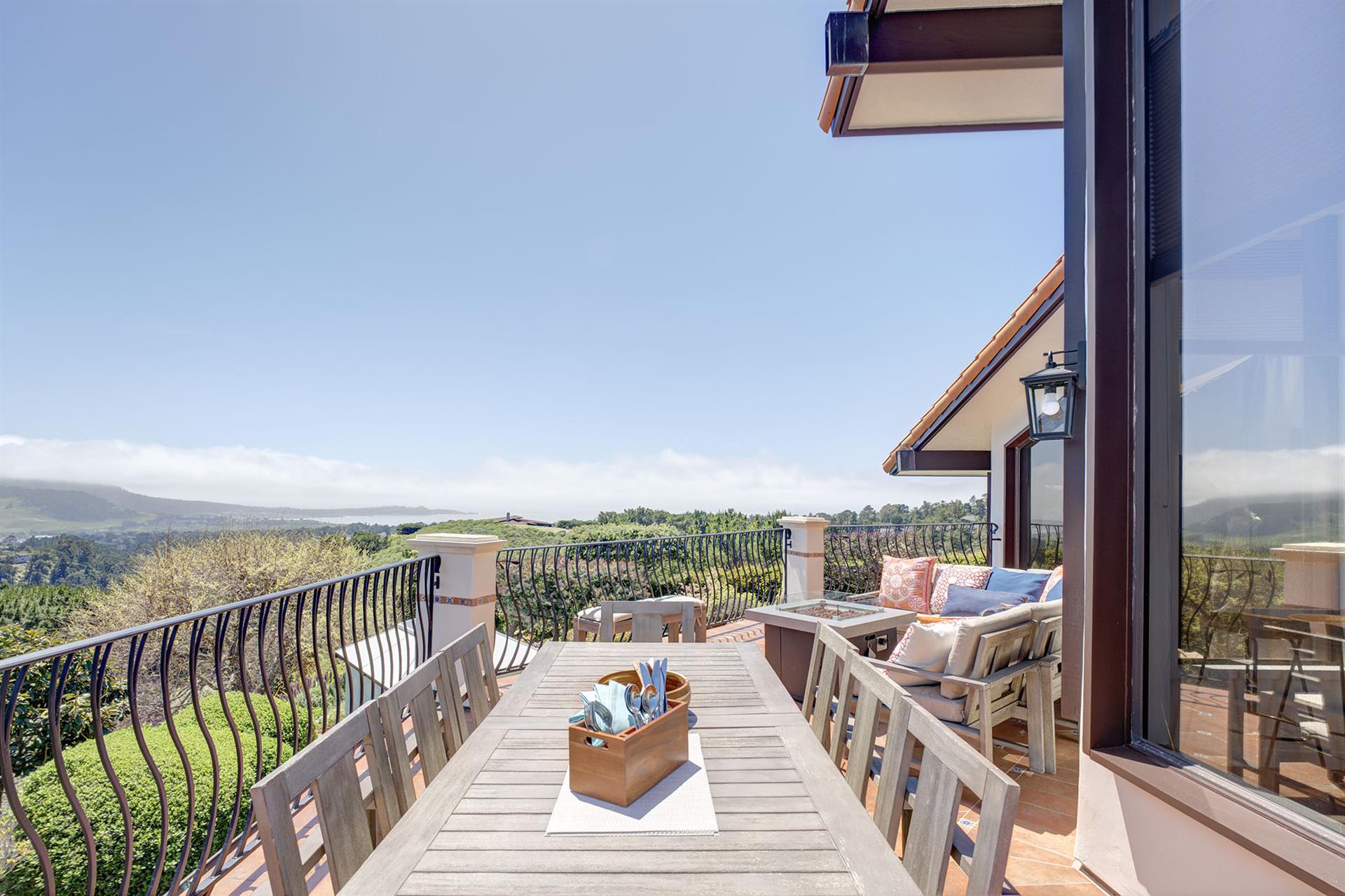 Upper Deck, Dining Area, Outdoor Sofa and Fire Pit, Ocean View