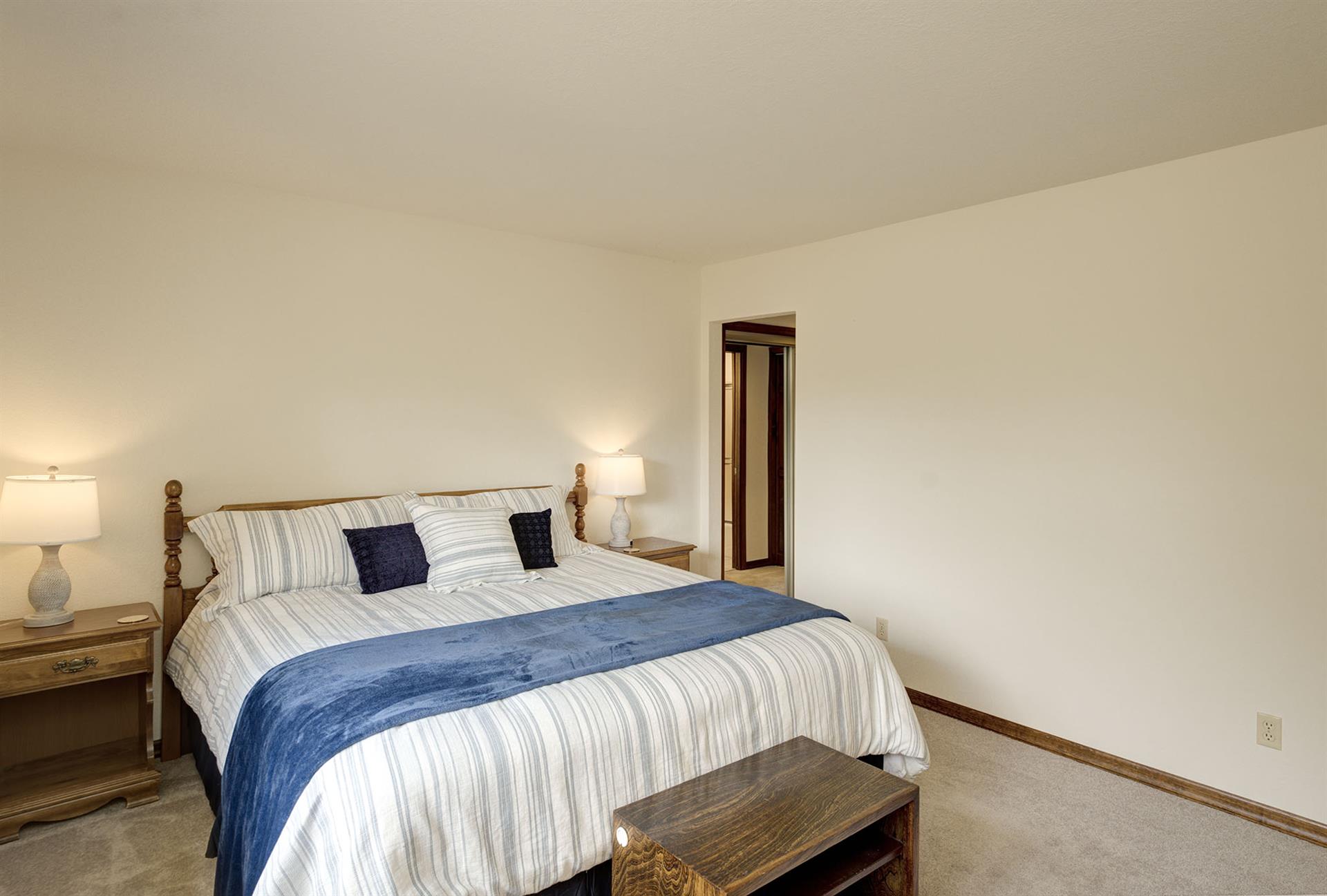 Bedroom 1  King Bed, Direct Access to Hall Bath wShowerTub