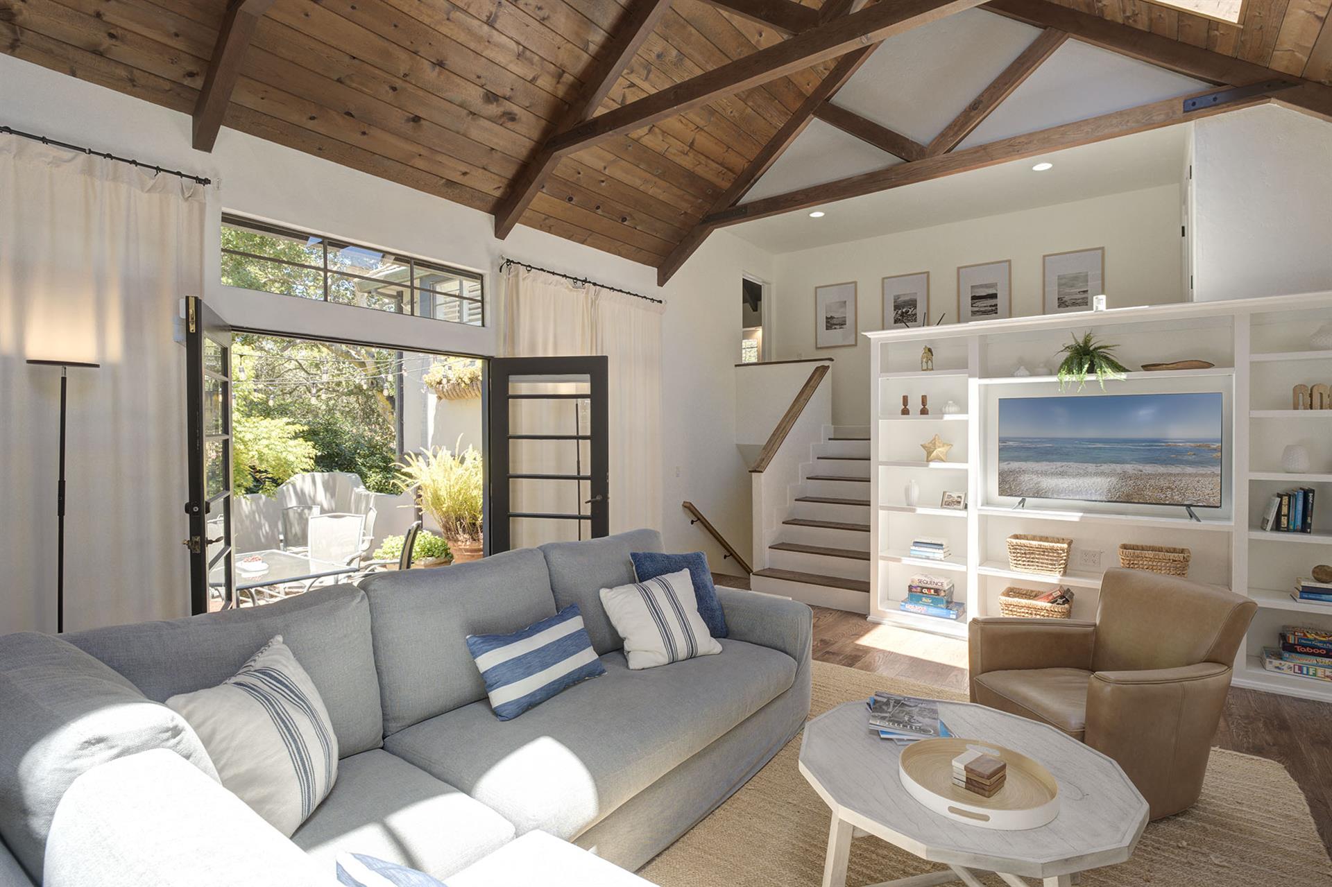 Living Room with Gas Fireplace and TV