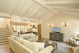 Living Room  TV, Vaulted Ceilings and a Gas Fireplace