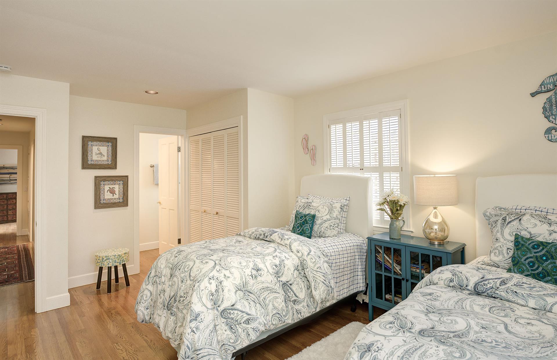 Bedroom 3  Downstairs, Two Twins, TV, En Suite Bath