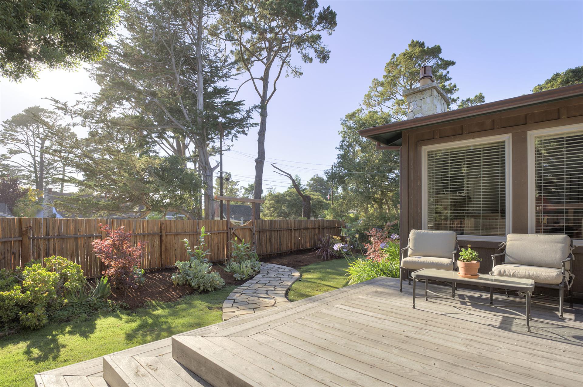 Deck and Garden at the Front of the Home