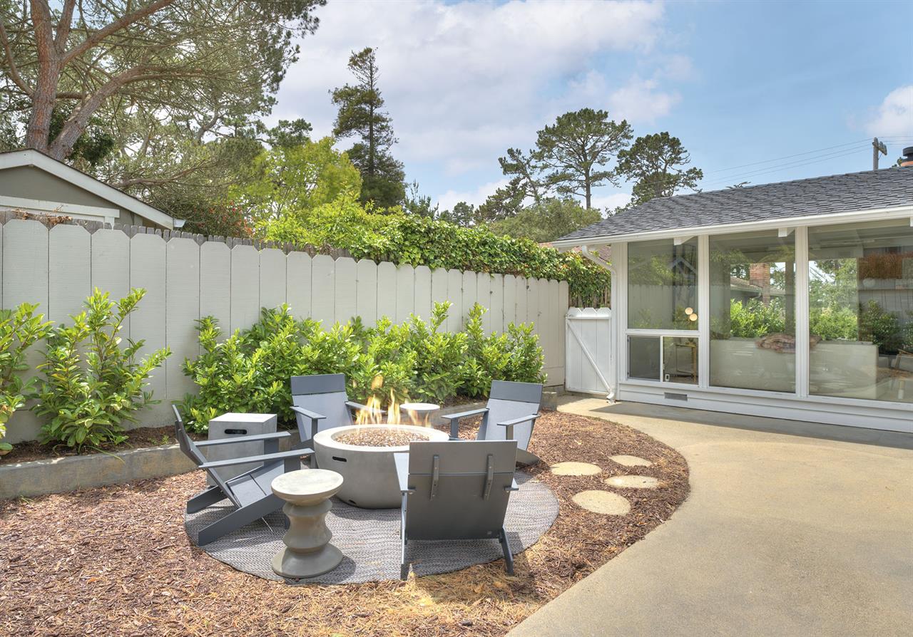 Backyard Patio with Seating and a Fire Pit