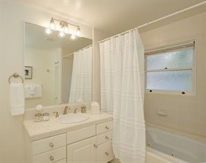 Bathroom has a Shower Over Tub