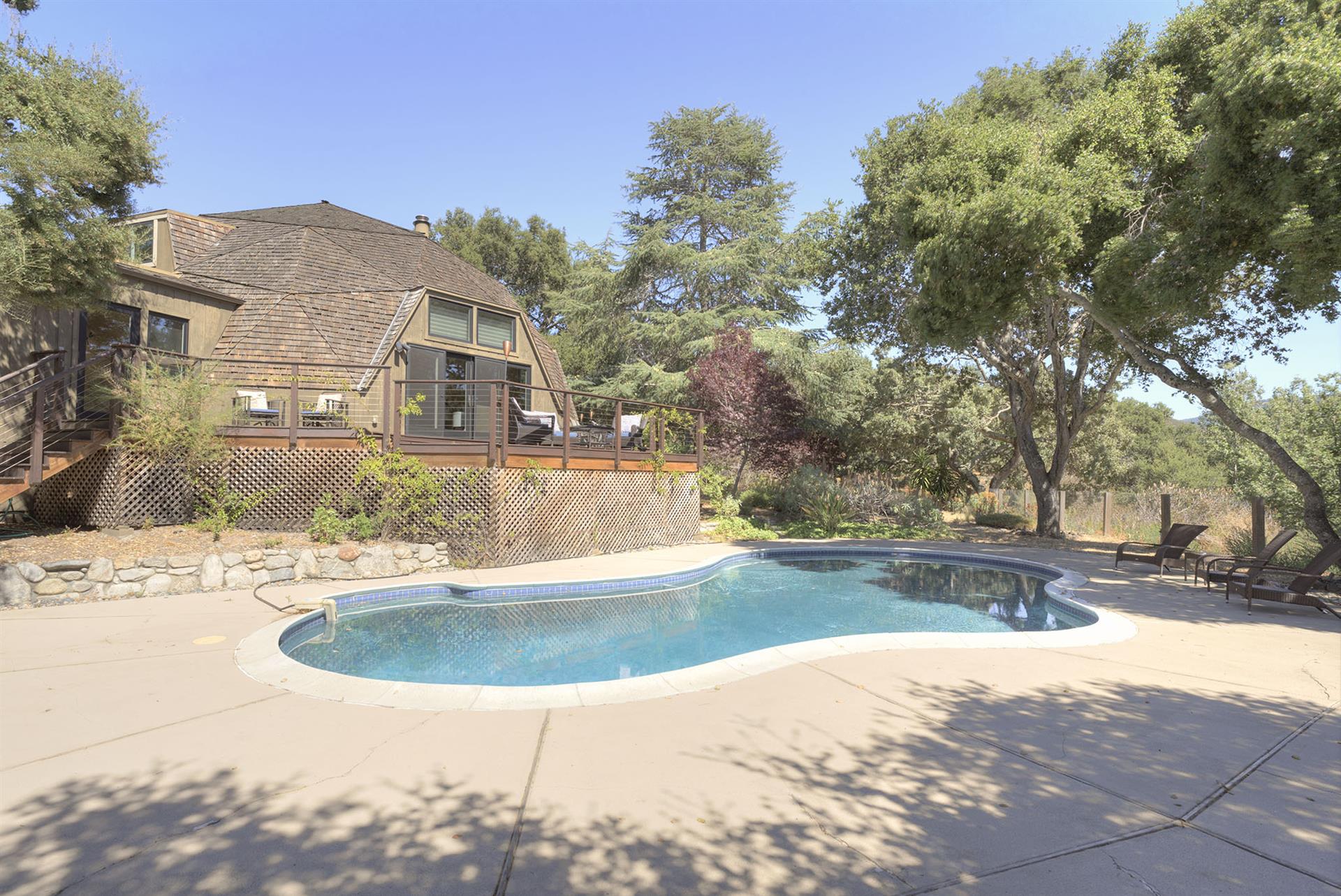 The Pool Area has a View of the Valley and the Hills