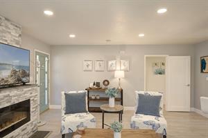 Living Room with LED Fireplace and HDTV
