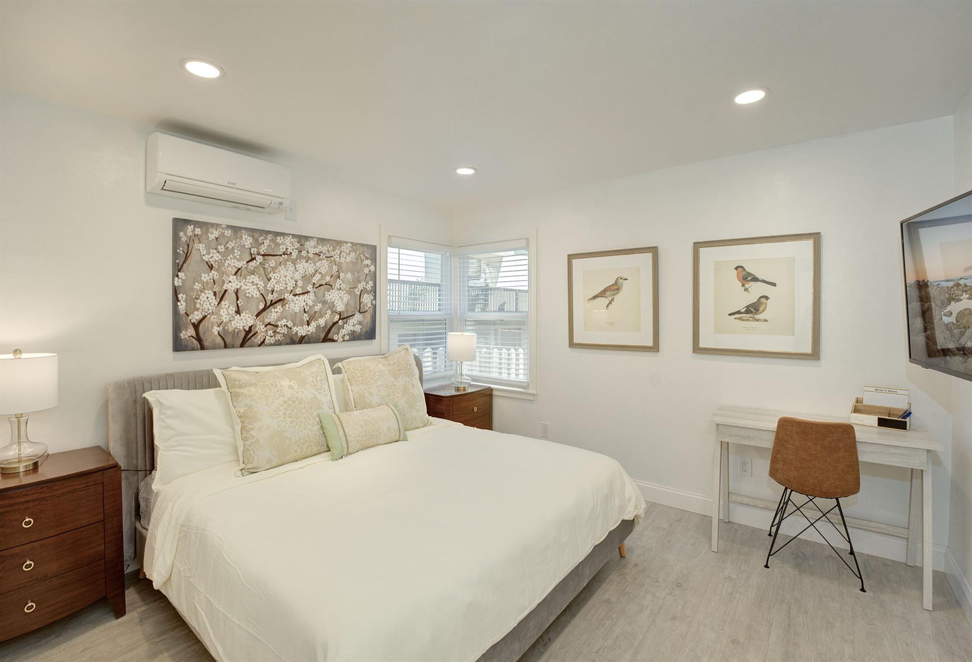 Bedroom with a King Bed and Small Desk