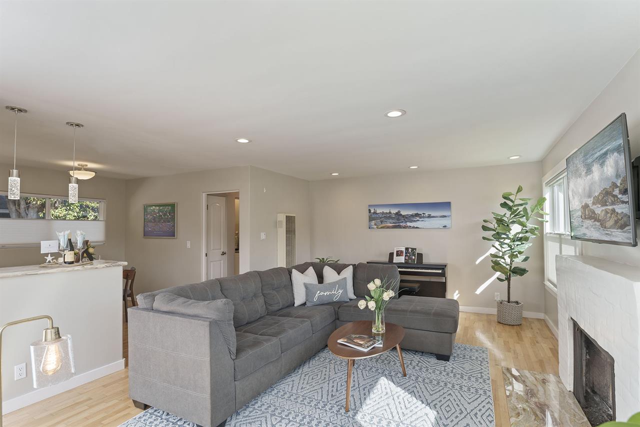 Living Room with HDTV Fireplace is Decorative Only