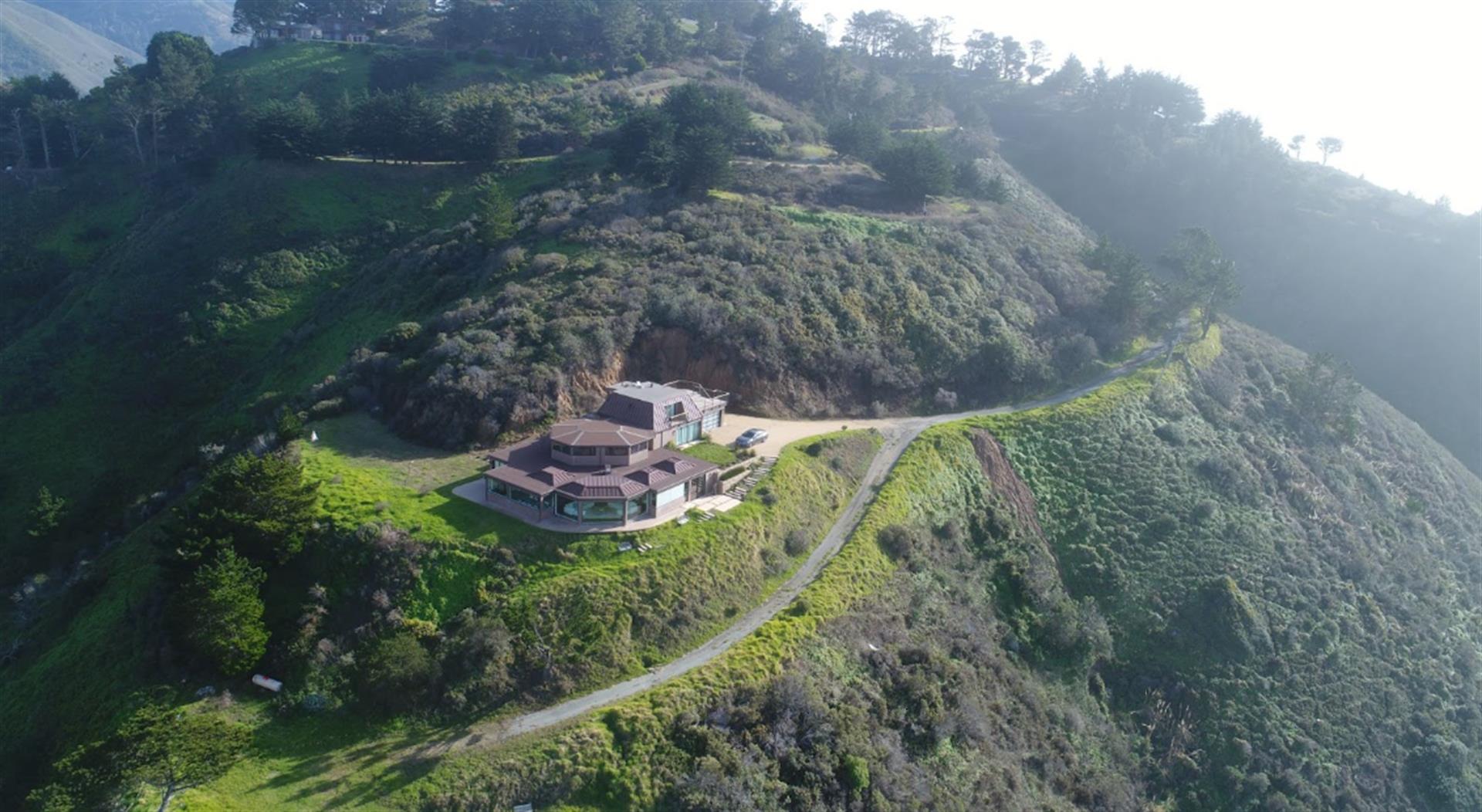Aerial View of Home and Road