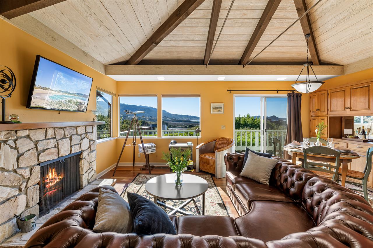 Living Room, Ocean View, Fireplace, TV, Telescope