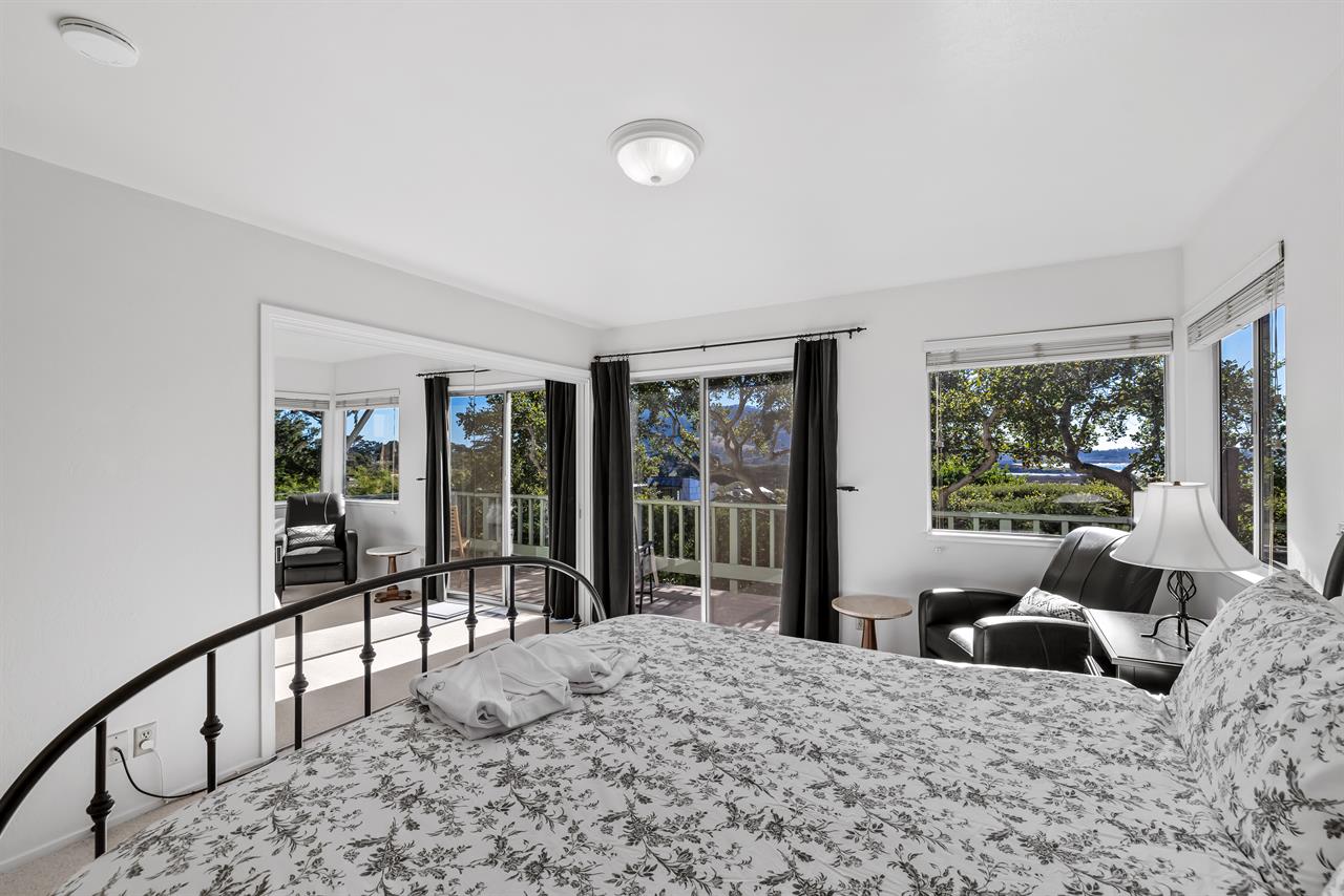 Bedroom 1, King Bed, En Suite Bath, Deck Access