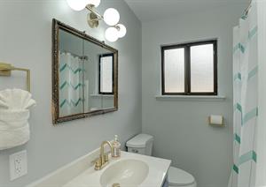 Full Bathroom has a Shower Over Tub Combo