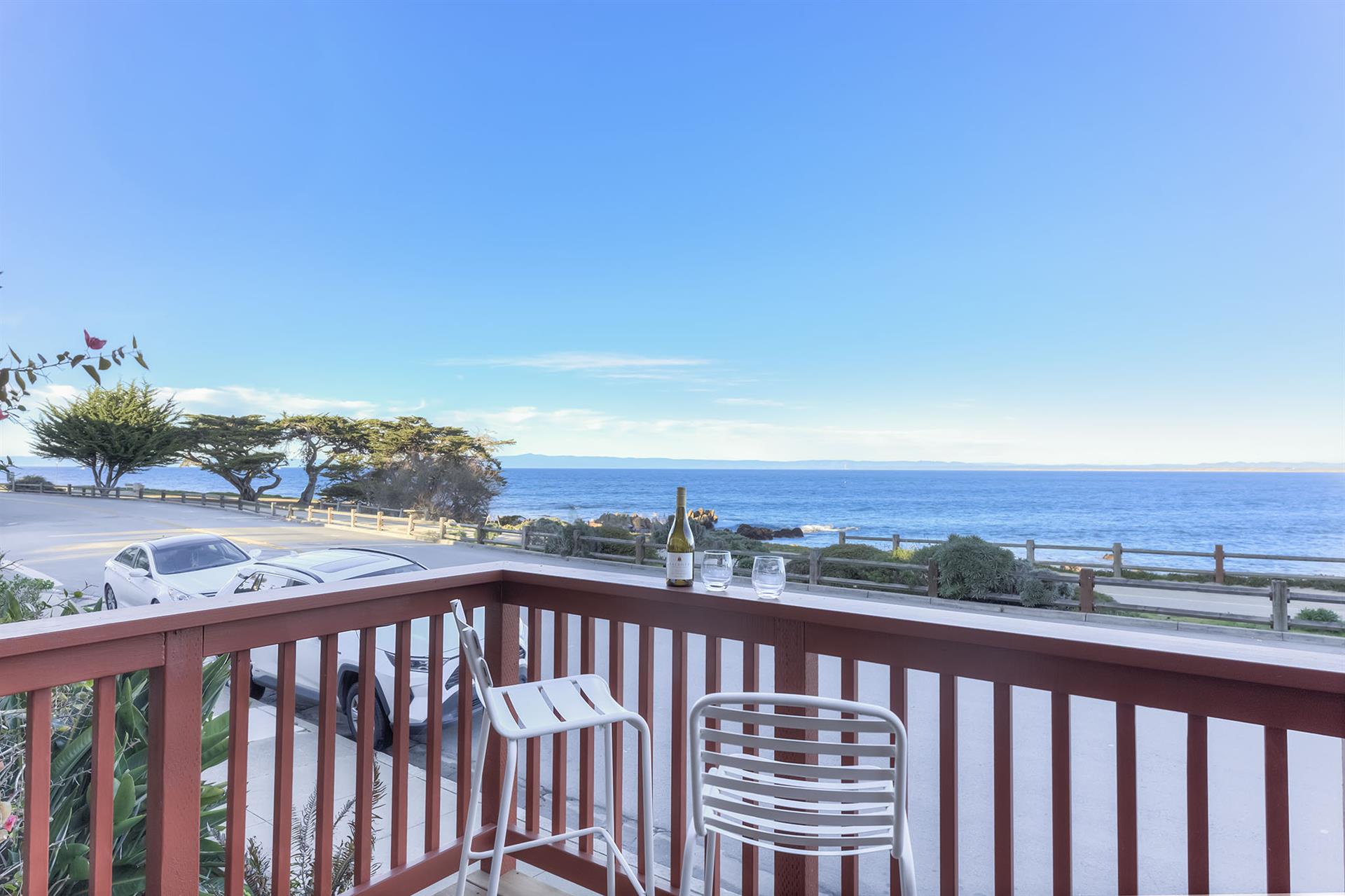 Panoramic Views of the Bay from New Redwood Deck