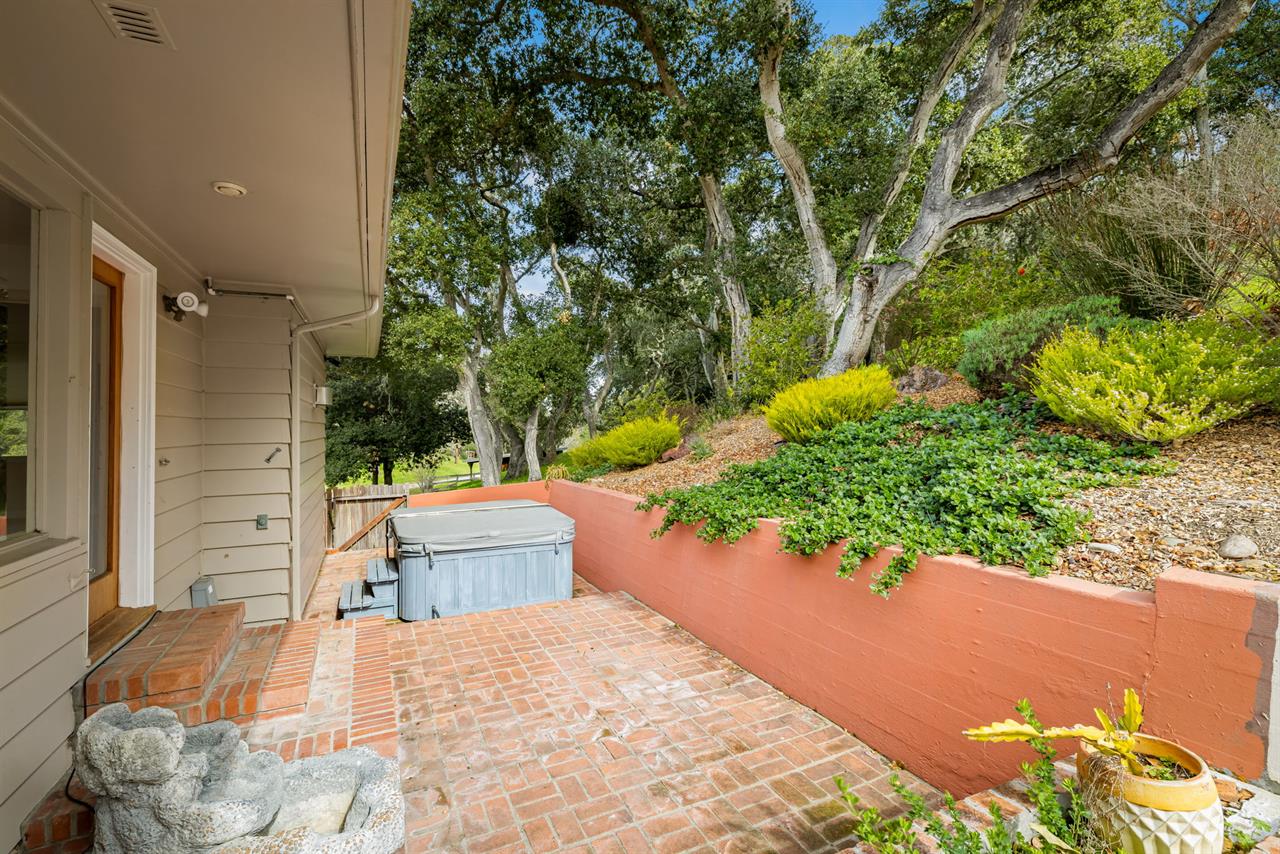 Backyard has a Hot Tub