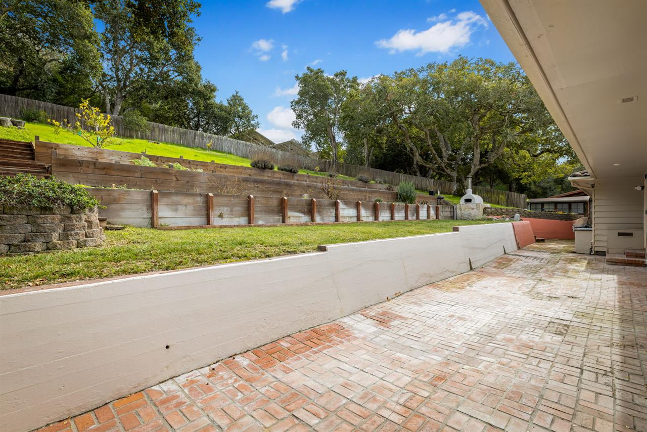 The Backyard has a Large Patio Area