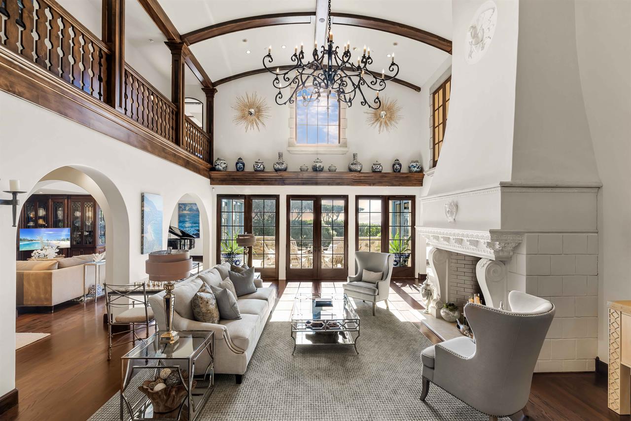The Living Room with Soaring TwoStory Ceiling
