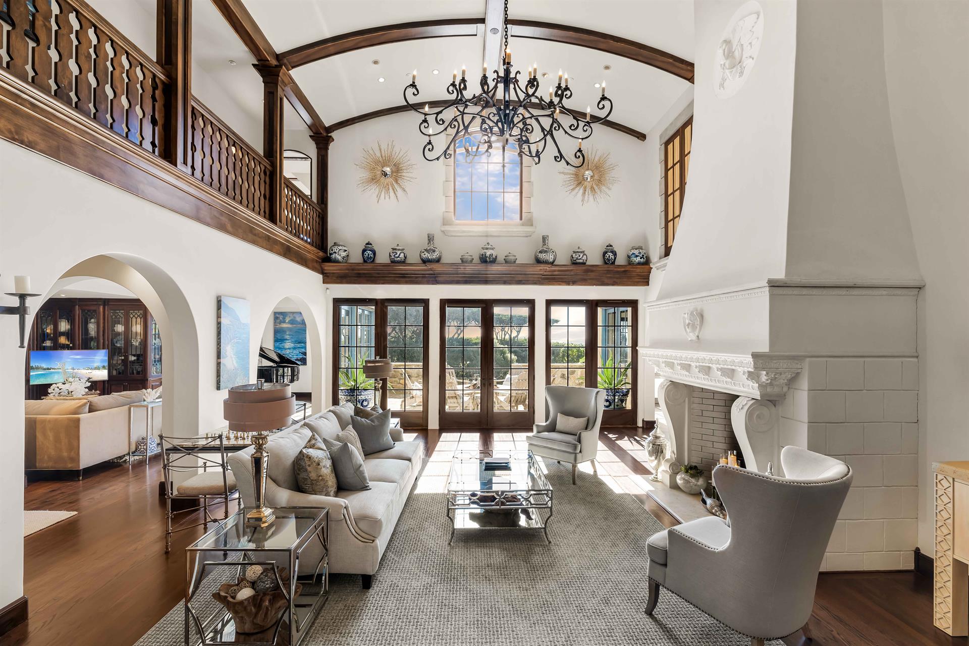 The Living Room with Soaring TwoStory Ceiling