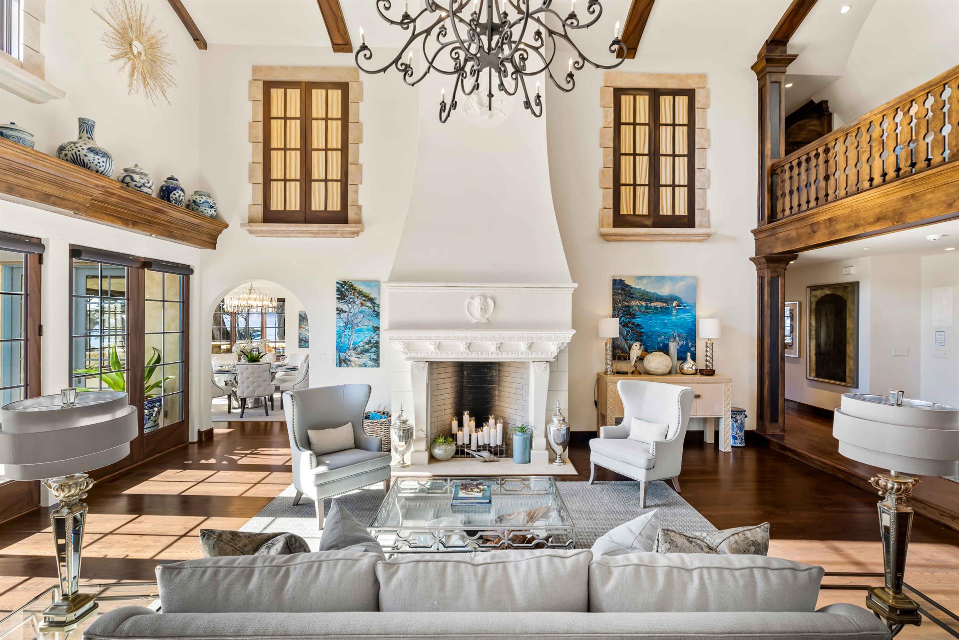 The Living Room with Soaring TwoStory Ceiling