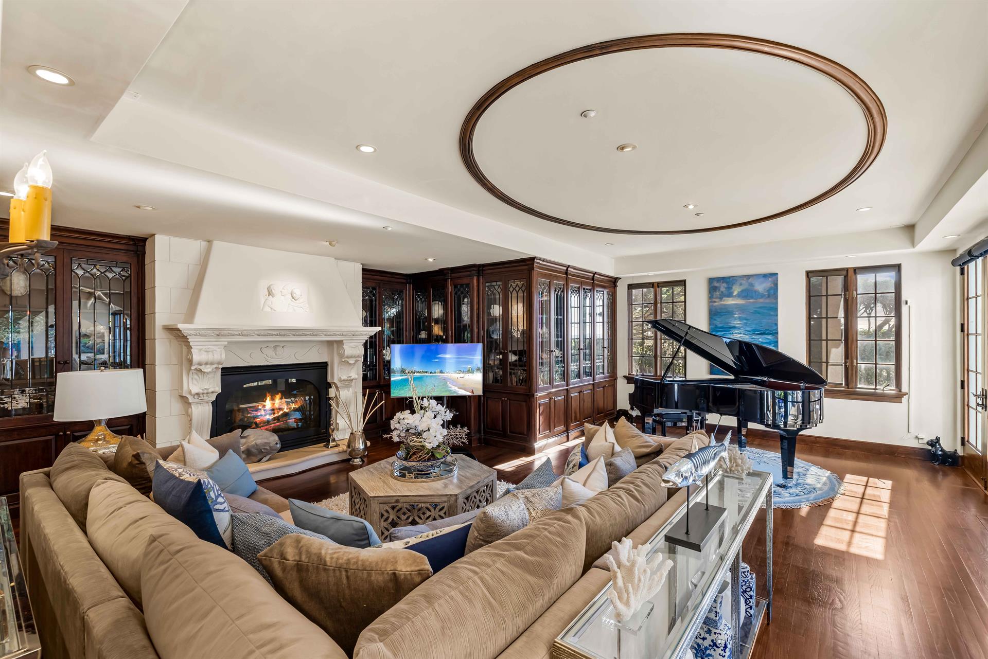 Family Room Near the Living Room, Game Table, Piano