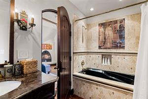 Jack and Jill Bathroom in Brad Pitt Suite ShowerOverTub