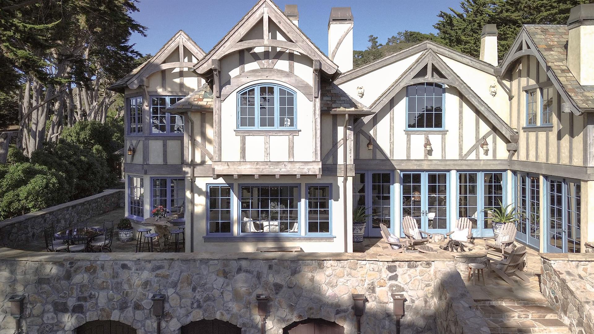 Back of the House Showing the Fire Pit and Dining Areas