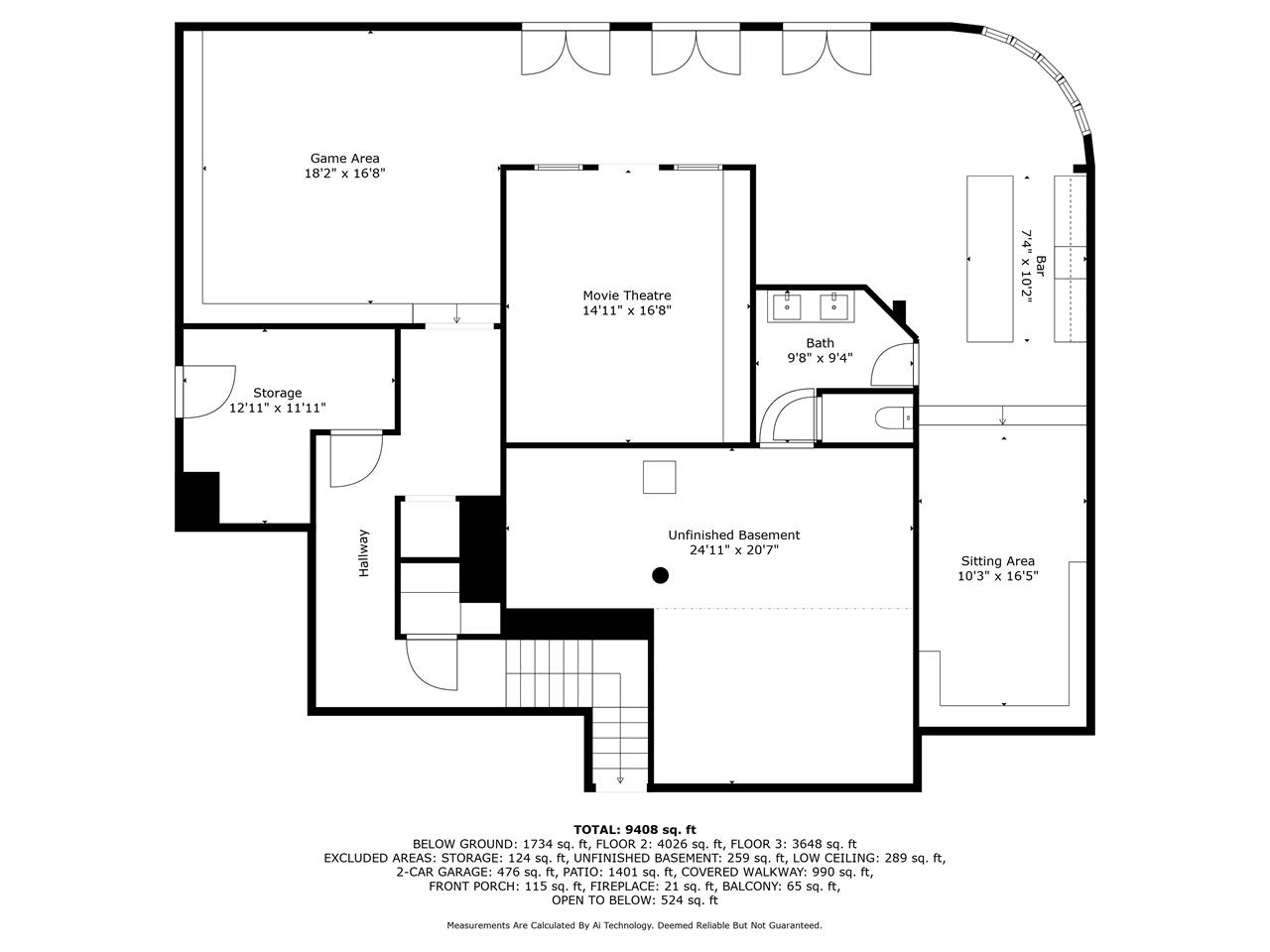 Basement  Game Room  Theater