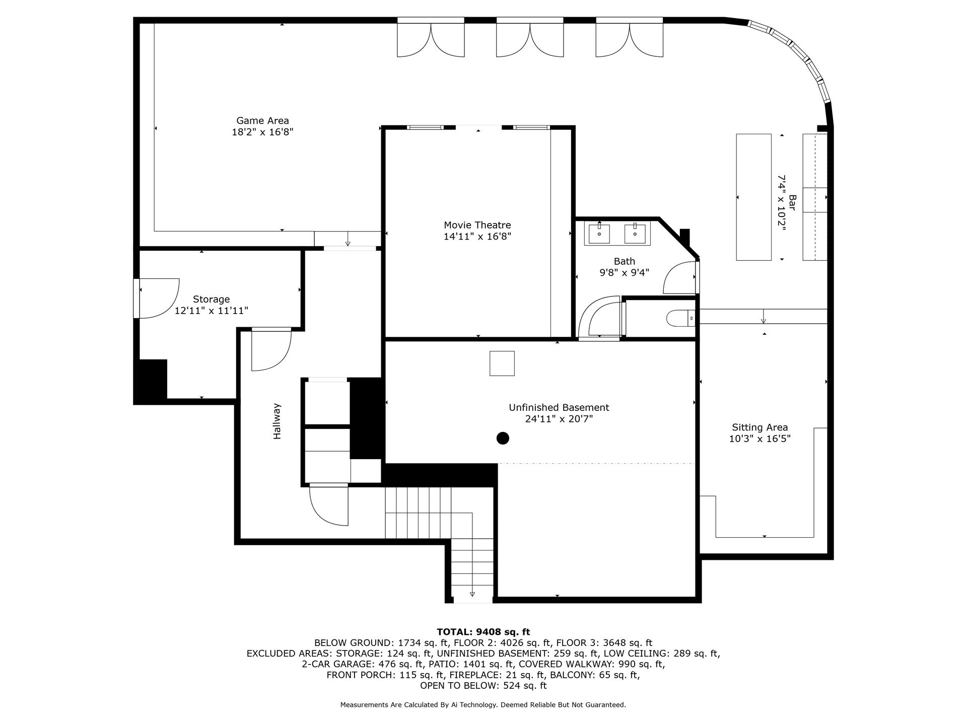 Basement  Game Room  Theater